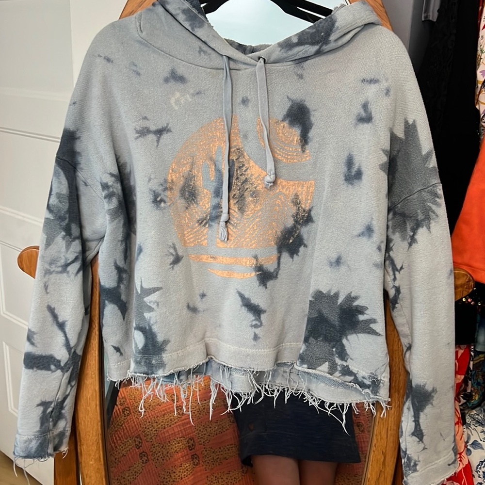 Free People Tie Dye Cropped Sweatshirt